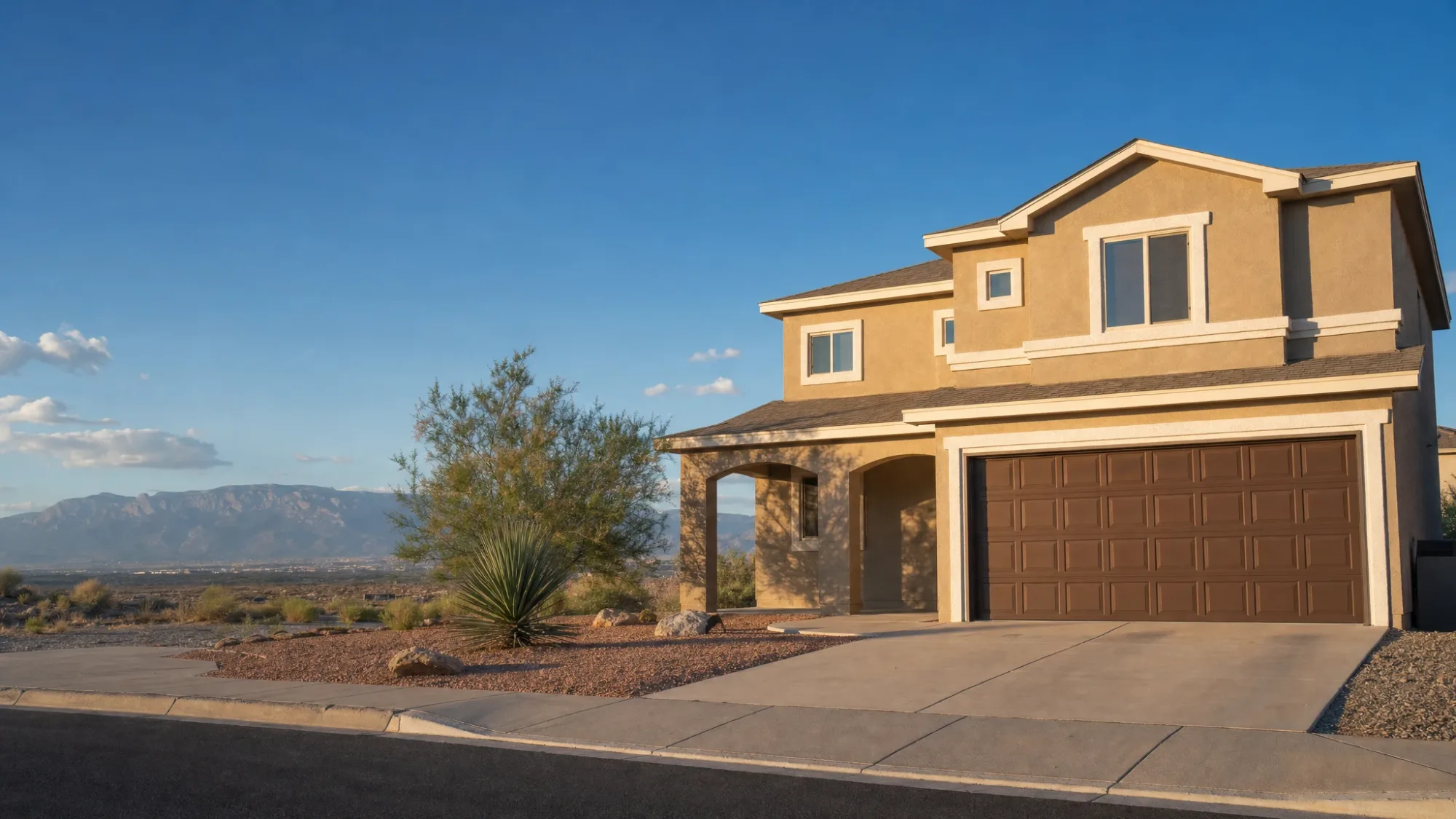 Freshly painted stucco home in Rio Rancho